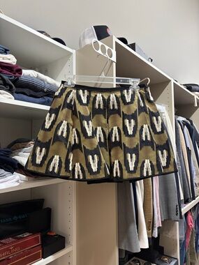Louis Vuitton Olive, Black & Cream Patterned Circle Skirt